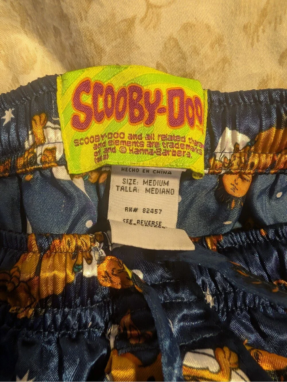 Scooby-Doo Men's Medium Satin Pajama Pants with Cartoon Print